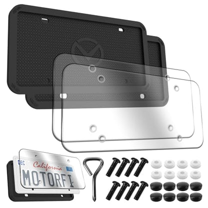 Black Silicone License Plate Frames 2 Pack