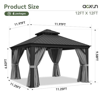 12' X 12' Hardtop Gazebo with Drainage
