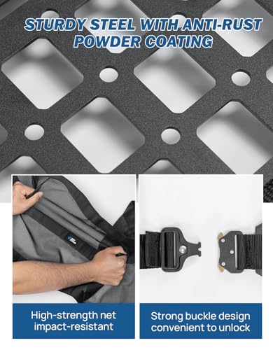 Truck Bed Divider Compatible with Cybertruck 2025 2024 2023 Cargo Divider Organizer Steel Molle Panels with Cargo Divider Net Cybertruck Accessories