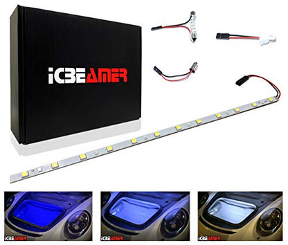 12" Color Changing from Blue to White 18 SMDs 5050 LED Light Strip for Fit Car Trunk Cargo Area Interior Ambient Illumination Decoration