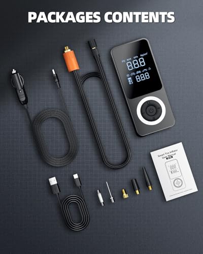 Tire Inflator Portable Air Compressor with Smart Pressure Detection
