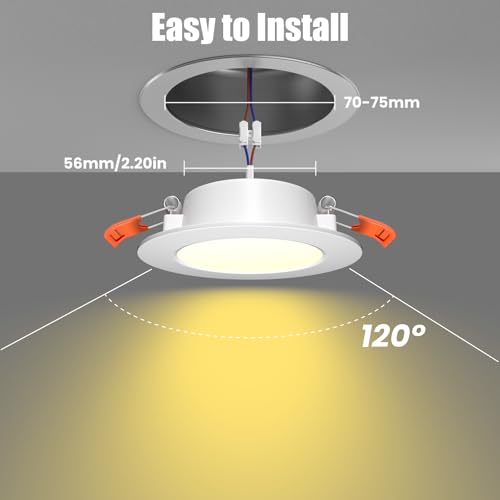 2 Pack RV Recessed LED Ceiling Lights 12V 3”