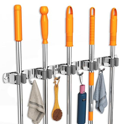 Broom and Mop Organizer Wall Hanging