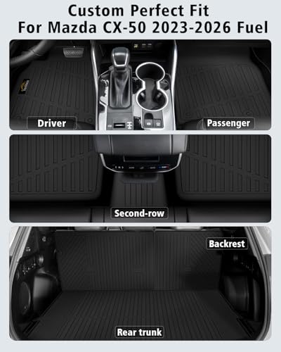 Floor Mats & Cargo Mat with Backrest Mat for Mazda CX