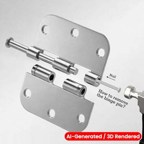 Rounded Door Hinges Polished Chrome 3.5 Inch 5 (30 Count)