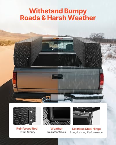 Truck Tool Box 72 x 21 x 13 Aluminum Storage Box with Two Drawers