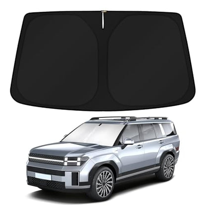 Windshield Sun Shade for 2024 2025 2026 Hyundai Santa Fe Custom Fit Sunshade Accessories Window Sun Visor Protector Foldable Blocks Sun UV Rays