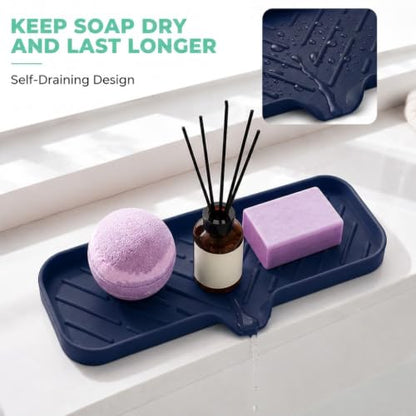 Silicone Soap Dish with Drain Spout