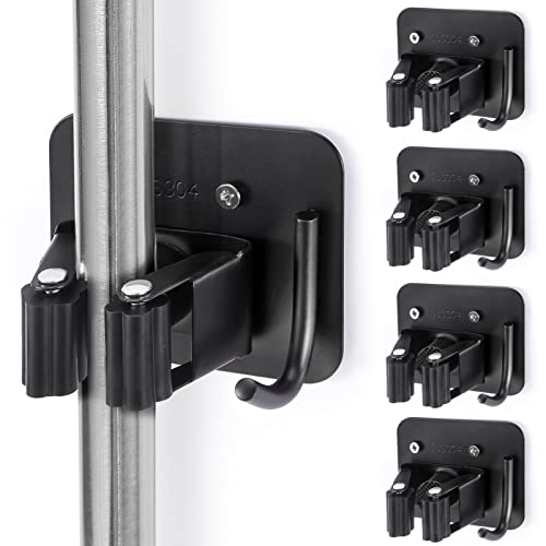 Stainless Steel Broom Holder (4 Count)