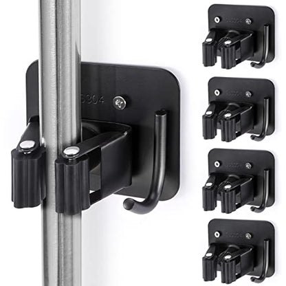 Stainless Steel Broom Holder (4 Count)