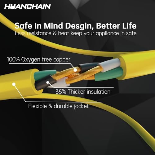 Indoor Outdoor Yellow Extension Cord 60 FT Waterproof 16