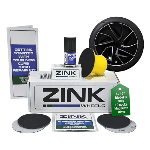 Premium Tesla Wheel Curb Rash Repair Kit for 19" Model S grey Magnetite wheels