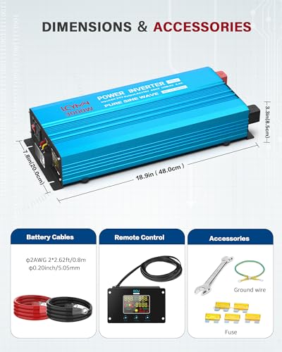 3000 Watt Inverter Pure Sine Wave DC 24V to 110V