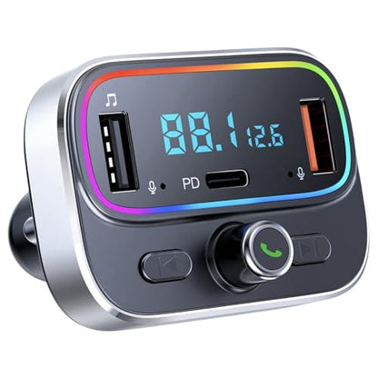 Bluetooth 5.4 FM Transmitter for Car Wireless Radio Adapter Kit