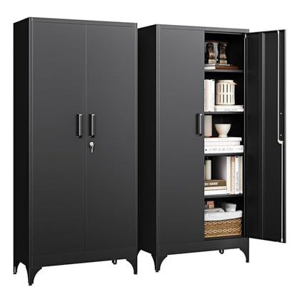 71" H Metal Storage Cabinet with 2 Doors and 4 Shelves