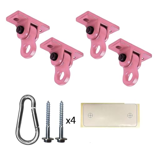 Heavy Duty Pink Swing Hangers Screws Bolts Included Over 5000 lb Capacity Playground Porch Yoga Seat Trapeze Wooden Sets Indoor Outdoor (4 Count)