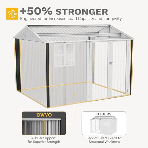 10x10ft Metal Outdoor Storage Shed with Window