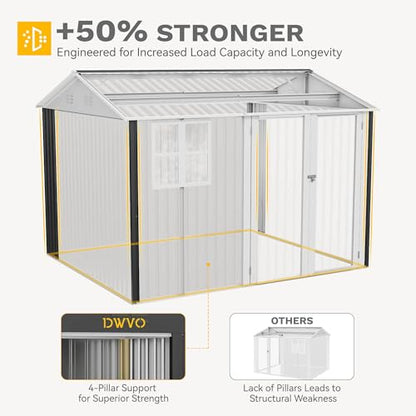 10x10ft Metal Outdoor Storage Shed with Window
