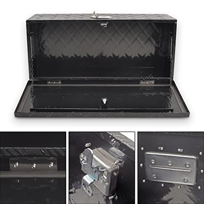 30Inch Aluminum Tool Box 5 Bar Tread ToolBox for Truck Bed Car Outdoor