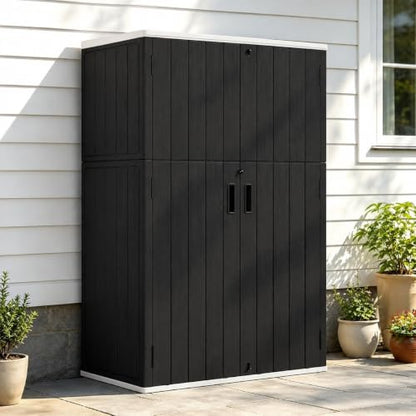 47 Cu.Ft Vertical Outdoor Storage Shed with Reinforced Floor