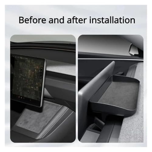 Dashboard Storage Box Central Control Suede Instrument Storage Compatible For Tesla Model 3 Highland 2024 Modification Interior Accessories