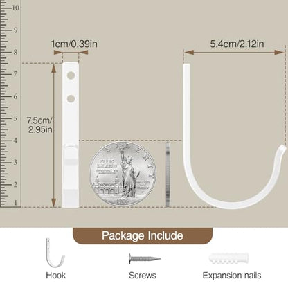 10 Pack 22LB Wall Hooks for Hanging Towel (10 Count)
