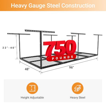 4x8ft Overhead Ceiling Garage Storage Rack
