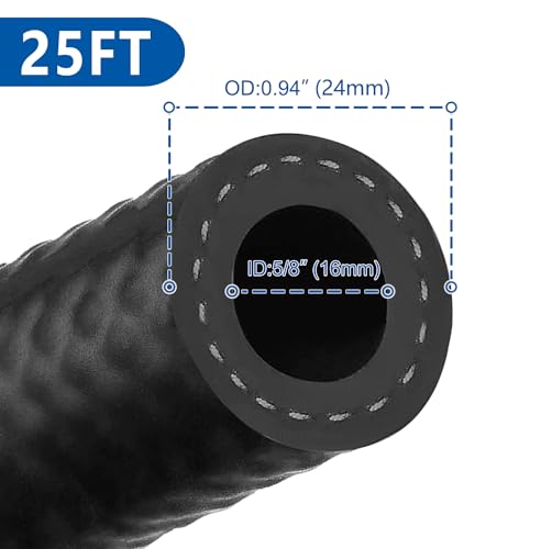 Rubber Fuel Hose Line Push Lock 5 (25 Foot)
