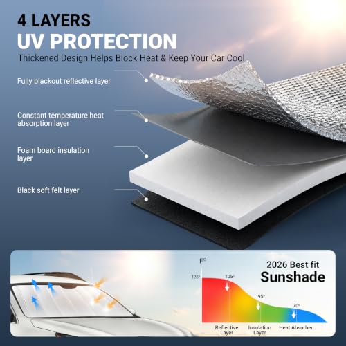 Foldable Sun Shade Fit for Hyundai Tucson 2022