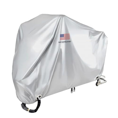 Motorcycle Cover Waterproof Outdoor All Weather Protection Silver