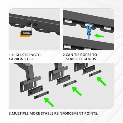 Truck Bed Rack with 2 Cross Bars Cargo Carrier Truck Rack Compatible with Silverado