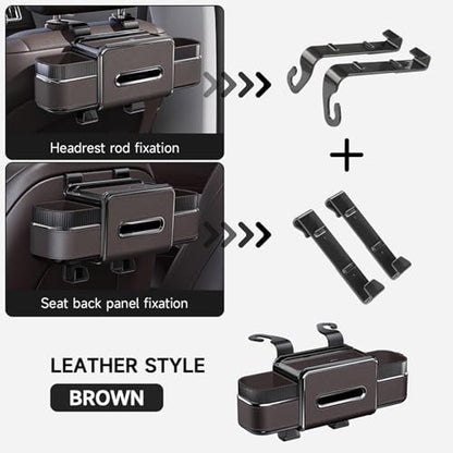 6-in-1 Car Headrest Backseat Organizer, Back Seat Car Organizer and Storage