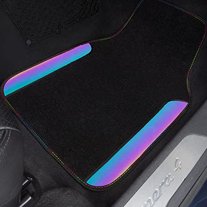 Chameleon Iridescent Reflective PU Leather&Waterproof Universal Carpet car Floor mats