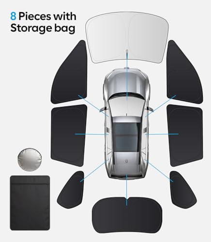 2026 8PC Full Set Window Sunshade for Toyota RAV4 2019 (8 Count)