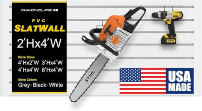 Heavy Duty 3'H x 4'W PVC Garage SlatWall Storage System