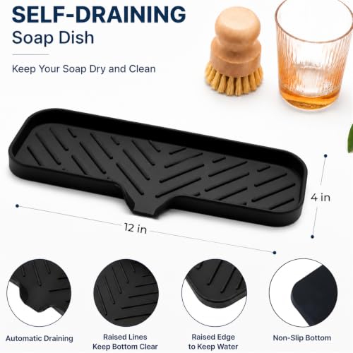 Silicone Soap Dish with Drain Spout