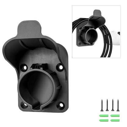Wall Mount EV Charger Holder for SAE J1772｜Universal Charging Cable Organizer Holster｜Weatherproof Electric Car Plug Dock｜Space Saving Indoor