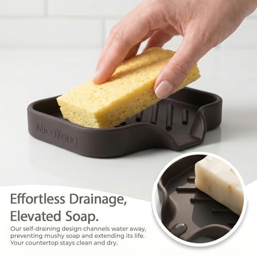 Silicone Soap Dish with Drain Spout