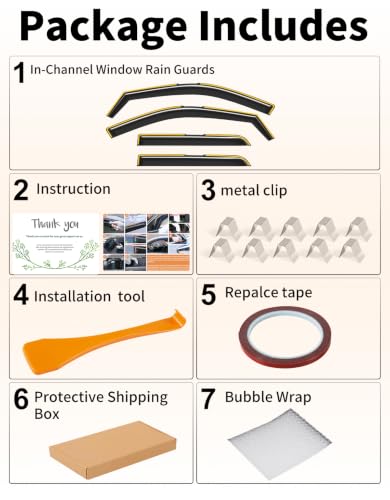 in Channel Window Visors Rain Guards for Toyota Camry 2018 (4 Count)