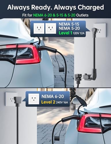 12A 16A Level 1&2 Charger for tesla Adjustable Current