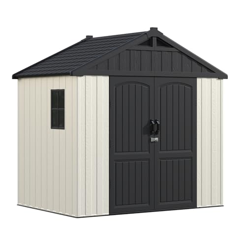 8x6FT Plastic Outdoor Storage Shed with Floor