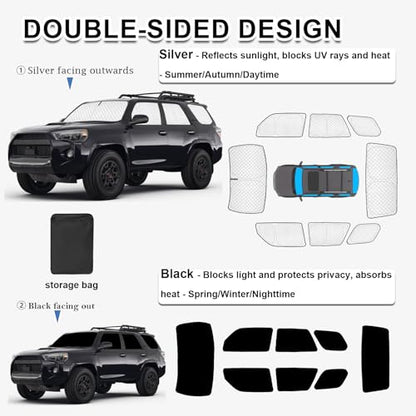 8pcs Thicken Car Window Shades for Toyota 4Runner 2010 (8 Count)