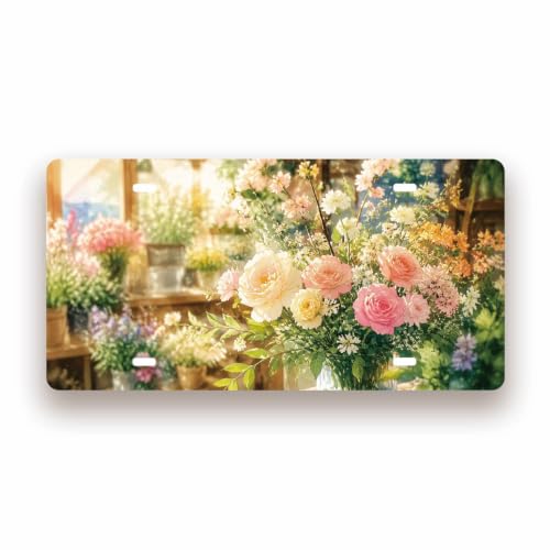 FLORAL SHOP SPACE Metal Tin Sign License Plate Bar Cafe Garage Cave Home Room Wall Bathroom Farmhouse Garden Porch Patio Decor