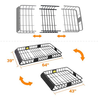 Roof Rack Basket with Extension