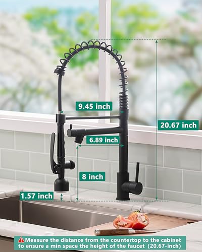 Black Kitchen Faucet with Pull Down Sprayer