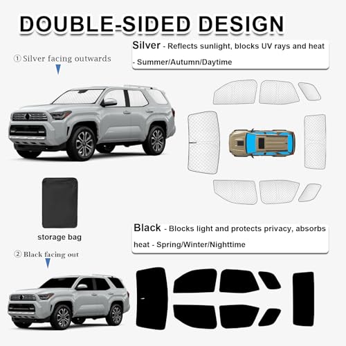 Thicken Sun Shade Custom Fit for Toyota 4Runner 2025 2026 Accessories
