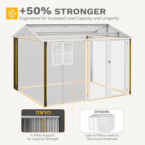 10x8ft Metal Outdoor Storage Shed with Window