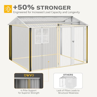 10x8ft Large Tool Storage Shed with Window