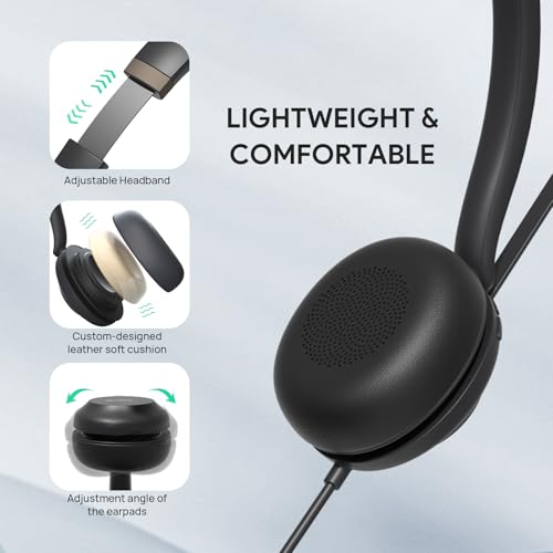 UH37 USB Headset with Mic Mono Wired Headphone for Office USB