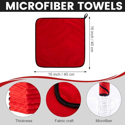 60 Pcs Red Microfiber Towels (60 Count)